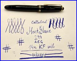 Rare 1950's MINT MONTBLANC 244 Celluloid Fountain Pen- AEG- 14k KF Nib-Restored