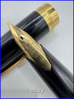 Rare 1972 Pilot Elite CUSTOM 01105 Fountain Pen 18K Nib Black Barrel