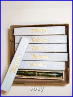 Rare 50's National Stylographic Fountain Pen Lot Of 6 Factory Box W. Germany