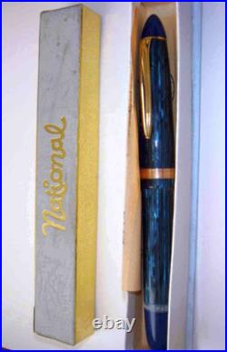 Rare 50's National Stylographic Fountain Pen Lot Of 6 Factory Box W. Germany