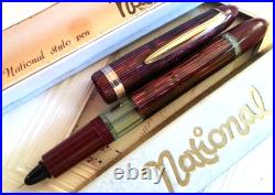 Rare 50's National Stylographic Fountain Pen Lot Of 6 Factory Box W. Germany