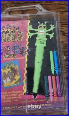 Rare Alien Monster Squiggle Jiggle Scribbler Pen Set New Blister Pack Hart 1993