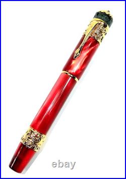 Rare! Ancora Vesuvio Red Limited Edition 73/88 Fountain Pen Medium 18k Gold Nib