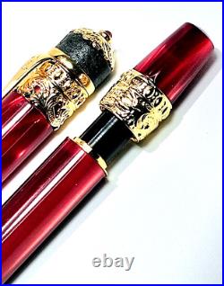 Rare! Ancora Vesuvio Red Limited Edition 73/88 Fountain Pen Medium 18k Gold Nib