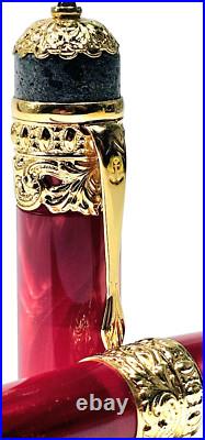Rare! Ancora Vesuvio Red Limited Edition 73/88 Fountain Pen Medium 18k Gold Nib