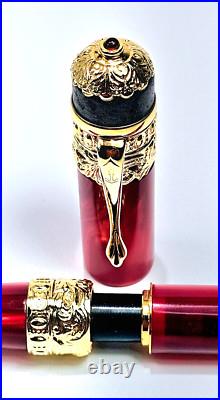 Rare! Ancora Vesuvio Red Limited Edition 73/88 Fountain Pen Medium 18k Gold Nib