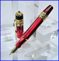 Rare! Ancora Vesuvio Red Limited Edition 73/88 Fountain Pen Medium 18k Gold Nib