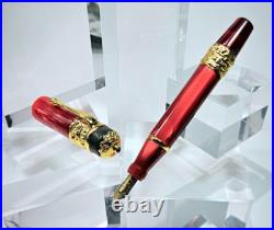 Rare! Ancora Vesuvio Red Limited Edition 73/88 Fountain Pen Medium 18k Gold Nib