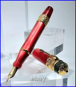 Rare! Ancora Vesuvio Red Limited Edition 73/88 Fountain Pen Medium 18k Gold Nib