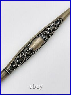 Rare Antique 830S Silver Dip Ink Nib Pen H. P. Denmark Danish Art Nouveau