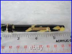 Rare Antique Eclipse Marxton Black Pearl 14k Solid Gold Fine Nib Fountain Pen Rare Antique Eclipse Marxton Black Pearl 14k Solid Gold Fine Nib Fountain Pen
