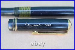 Rare Antique Imperator-Gold Jmperator Fountain Pen with 14k 585 Nib Black Resin