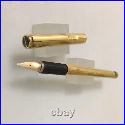 Rare Aurora Hastil Gold plated Fountain pen have 14k Med+Converter NEW Italy
