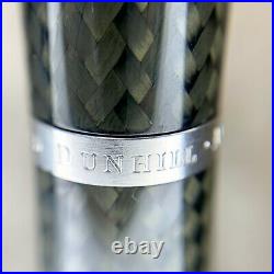 Rare Authentic Dunhill Ballpoint Pen AD1800 Carbon Fiber Gray with Box & Papers