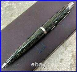 Rare Authentic Dunhill Ballpoint Pen AD1800 Carbon Fiber Gray with Case & Papers