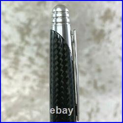 Rare Authentic Dunhill Ballpoint Pen AD1800 Carbon Fiber Gray with Case & Papers