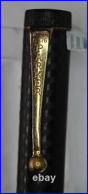 Rare Button Filler Parker Bchr 20 Fountain Pen Gold Lucky Curve #2 Nib Estate