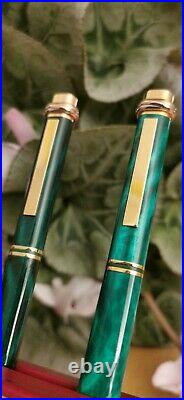 Rare CARTIER VENDOME ELECTRIC GREEN MALACHITE pen (Diabolo Pasha Roadster)