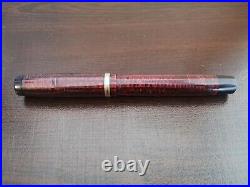 Rare Colektible Vintage Lamy Fountain Pen 14k Gold Nib Striped Red Black 1940