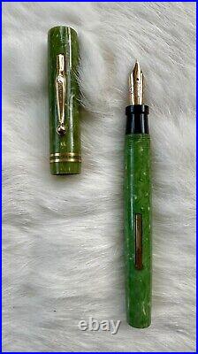 Rare Collectible Carter's Fountain Pen Marble Green 14K Nib circa 1928