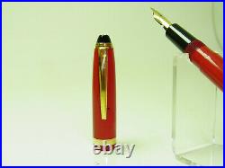 Rare Danish MONTBLANC 204 Coral Red Fountain Pen Flexy M Nib F to B SERVICED
