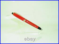 Rare Danish MONTBLANC 204 Coral Red Fountain Pen Flexy M Nib F to B SERVICED