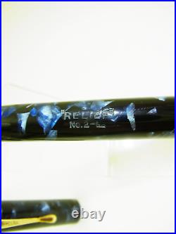 Rare ESTERBROOK RELIEF No 2 L Blue Marbled Fountain Pen 14ct OBB Nib
