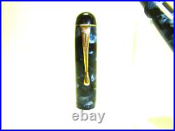 Rare ESTERBROOK RELIEF No 2 L Blue Marbled Fountain Pen 14ct OBB Nib