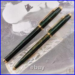 Rare Elysee Lyric Green GT Ballpoint & Fountain Pen Nib M Nib Germany c1995