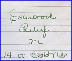 Rare Esterbrook Fountain Pen Relief 2-L with 14 ct Broad nib made in England BOX