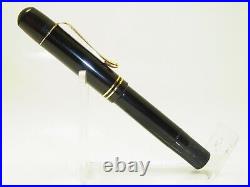 Rare Exact 1938 PELIKAN 100 All Black Fountain Pen FLEXY 14ct M nib M to BB