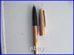 Rare Fountain Pen Rolex Gold Plated 750 +gold Nib Period 1950