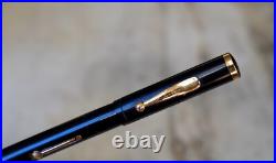 Rare Fountain Pen Waterman 55 Lever in Black Ebonite Solid 18 Cts Gold Nib