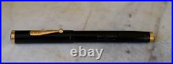 Rare Fountain Pen Waterman 55 Lever in Black Ebonite Solid 18 Cts Gold Nib