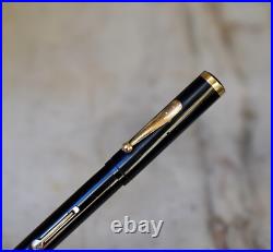 Rare Fountain Pen Waterman 55 Lever in Black Ebonite Solid 18 Cts Gold Nib