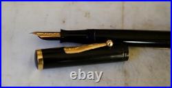 Rare Fountain Pen Waterman 55 Lever in Black Ebonite Solid 18 Cts Gold Nib