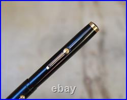 Rare Fountain Pen Waterman 55 Lever in Black Ebonite Solid 18 Cts Gold Nib