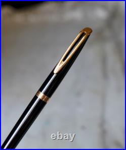 Rare Fountain Pen Waterman CF Black Lacquer Solid 18 Carat Gold Nib Fine