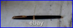 Rare Fountain Pen Waterman CF Black Lacquer Solid 18 Carat Gold Nib Fine