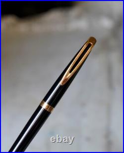 Rare Fountain Pen Waterman CF Black Lacquer Solid 18 Carat Gold Nib Fine