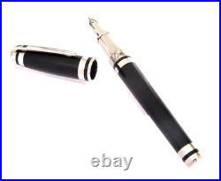 Rare Fountain Pen of Prestige S. T. Dupont Olympio XL Black Chinese Lacquer MX663