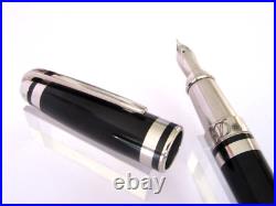 Rare Fountain Pen of Prestige S. T. Dupont Olympio XL Black Chinese Lacquer MX663