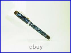 Rare German 1930´s WAFCO Wafconia Blue Flaked Fountain Pen Flexy 14ct F Nib
