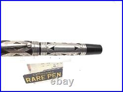 Rare HUGE WATERMAN 458 Sterling Silver Overlay Fountain Pen #8 Flex nib AMAZING