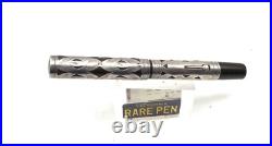 Rare HUGE WATERMAN 458 Sterling Silver Overlay Fountain Pen #8 Flex nib AMAZING