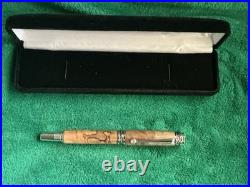 Rare Handmade Exotic Made Sierra Vista Style, Spalted Maple Wood Rollerball Pen