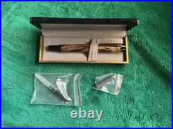 Rare Handmade Exotic Spalted Wood Fountain Pen With Ink & Cartridge