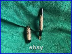 Rare Handmade Exotic Spalted Wood Fountain Pen With Ink & Cartridge