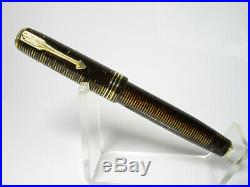 Rare Italian vintage WILLIAMSON brown laminated fountain pen 14ct M nib