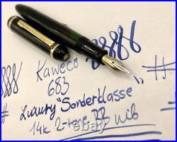 Rare KAWECO 683 Sonderklasse Fountain Pen- 14k BB Nib- Restored- Piston- Germany